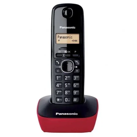 Panasonic KX-TG1611 Teléfono Inalámbrico Negro y Rojo